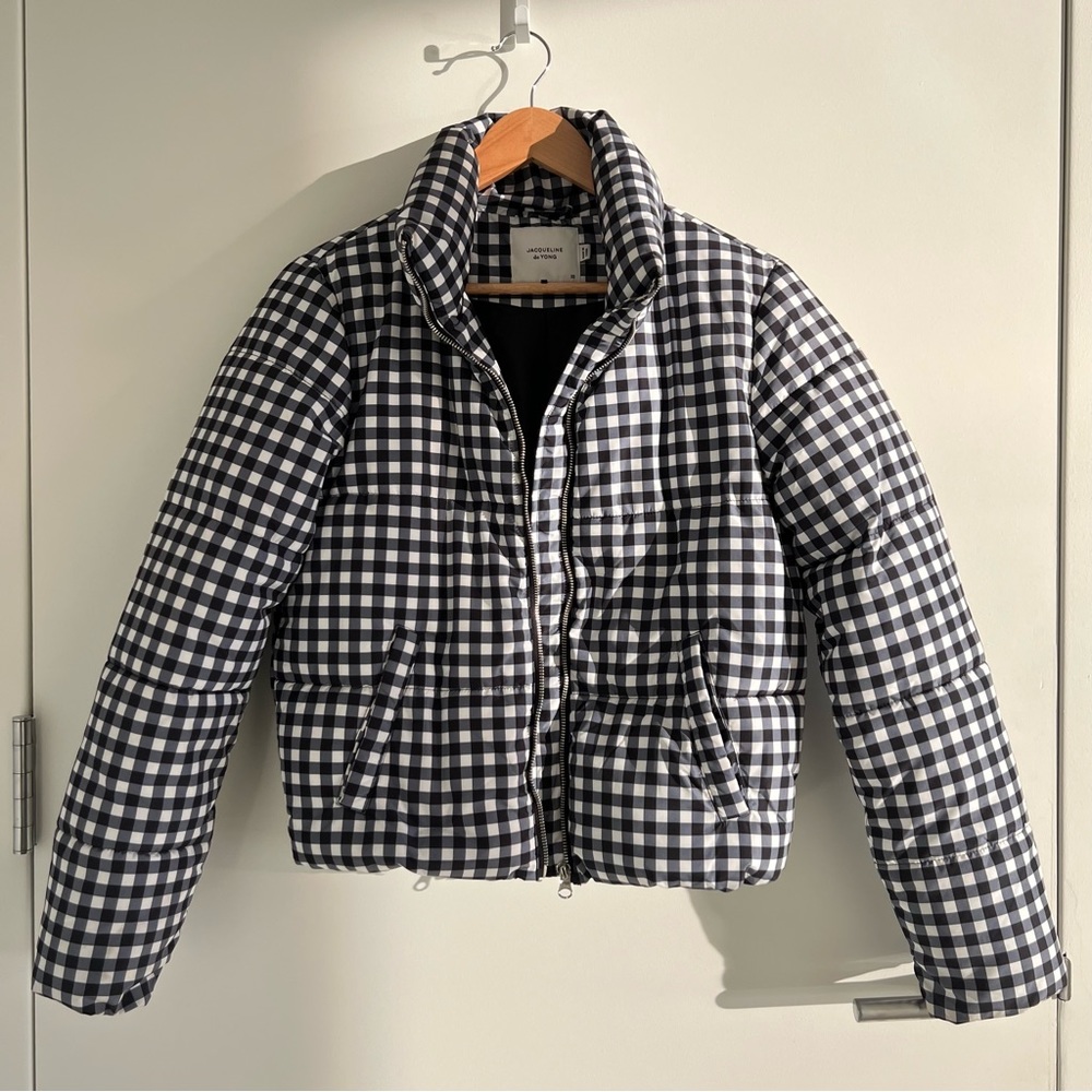 Jacqueline de Yong (ASOS) Checkered Short Puffer Jacket Size XS